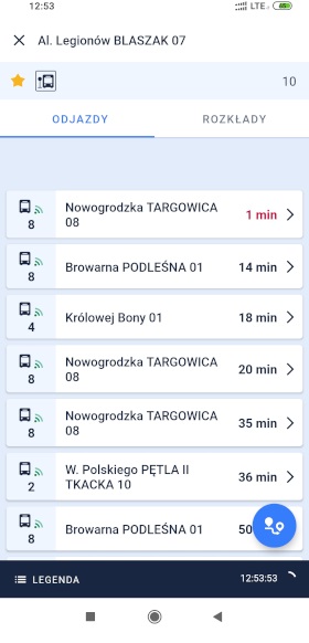 Interfejs aplikacji bez specjalnego kontrastu